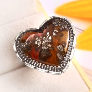 Indonesian Red Marcasite Size US 10 925 Sterling Silver Ring (RS64-18)