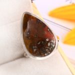 Indonesian Red Marcasite Size US 10 925 Sterling Silver Ring (RS64-96)