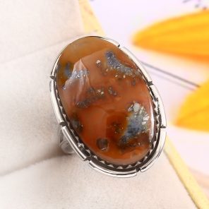 Indonesian Red Marcasite Size US 10 925 Sterling Silver Ring (RS64-19)