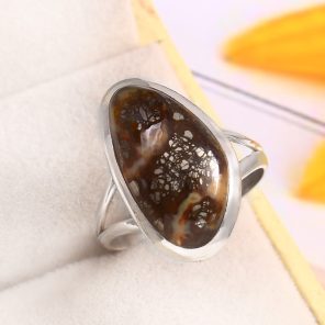 Indonesian Red Marcasite Size US 9 925 Sterling Silver Ring (RS64-102)