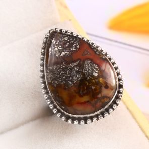 Indonesian Red Marcasite Size US 5 925 Sterling Silver Ring (RS64-30)