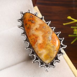 Bumble Bee Jasper Size US 5 925 Sterling Silver Ring (REXT39-22)