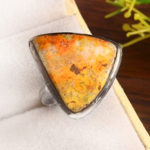 Bumble Bee Jasper Size US 11 925 Sterling Silver Ring (REXT39-70)