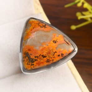 Bumble Bee Jasper Size US 8 925 Sterling Silver Ring (REXT39-65)