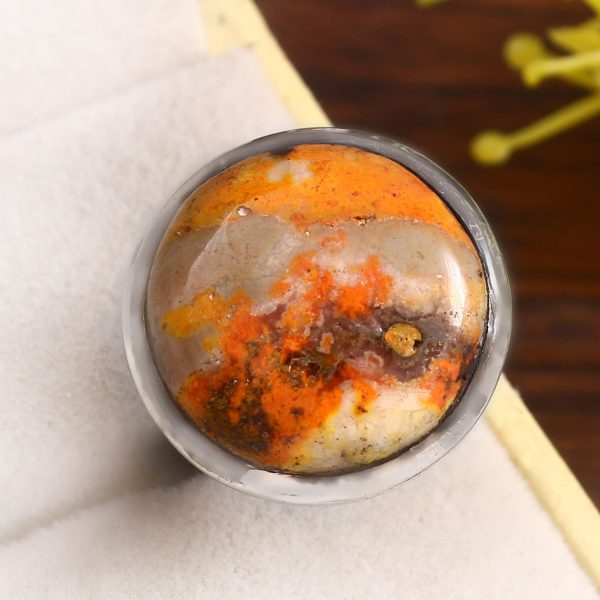 Bumble Bee Jasper Size US 5 925 Sterling Silver Ring (REXT39-72)