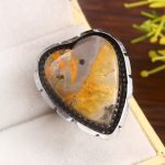 Bumble Bee Jasper Size US 8 925 Sterling Silver Ring (REXT39-56)