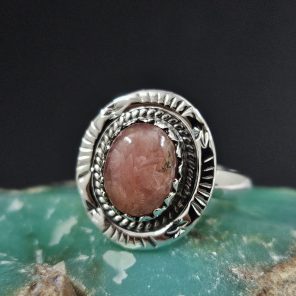 Rhodochrosite 925 Sterling Silver Ring (REXT62-130)