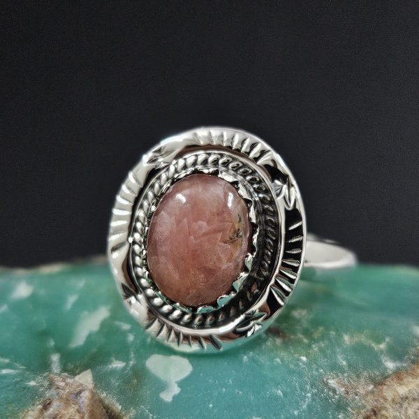 Rhodochrosite 925 Sterling Silver Ring (REXT62-130)