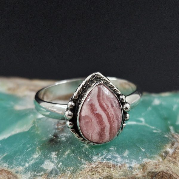 Rhodochrosite 925 Sterling Silver Ring (REXT62-131)