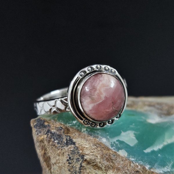Rhodochrosite 925 Sterling Silver Ring (REXT62-132)