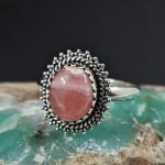 Rhodochrosite 925 Sterling Silver Ring (REXT62-133)