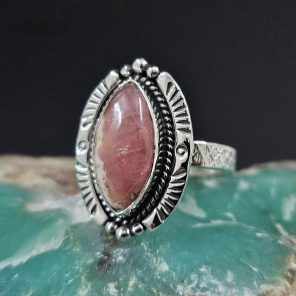 Rhodochrosite 925 Sterling Silver Ring (REXT62-129)