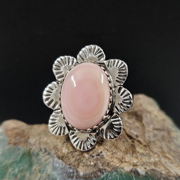 Pink Queen Conch 925 Sterling Silver Ring (REXT65-7)