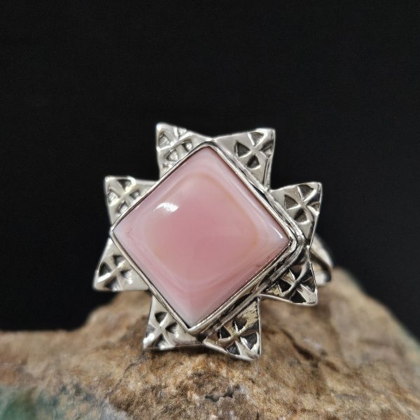 Pink Queen Conch 925 Sterling Silver Ring (REXT65-6)
