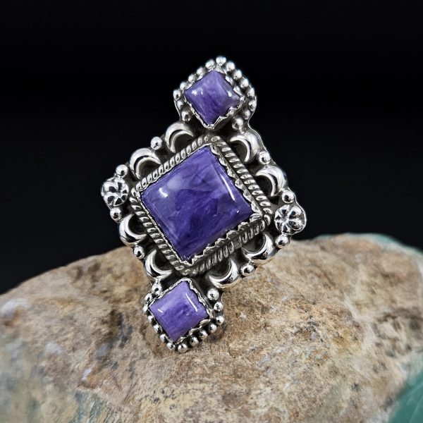 Charoite 925 Sterling Silver Ring (RS32-115)