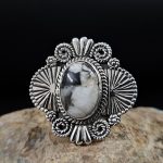 White Buffalo Turquoise 925 Sterling Silver Ring (RS102-51)