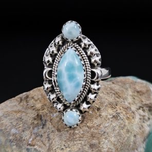 Larimar 925 Sterling Silver Ring (RS100-191)