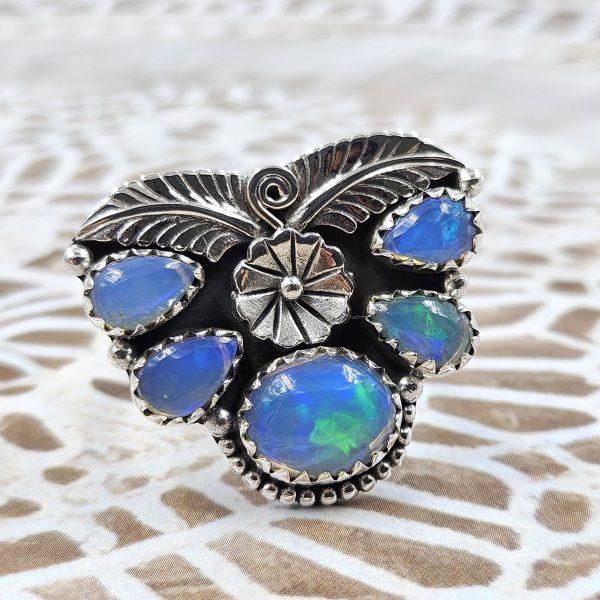 Ethiopian Opal 925 Sterling Silver Ring (REXT5-6)