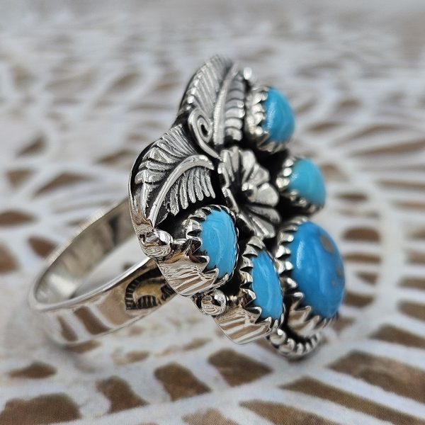 Kingman Turquoise 925 Sterling Silver Ring (REXT5-5) - Image 2
