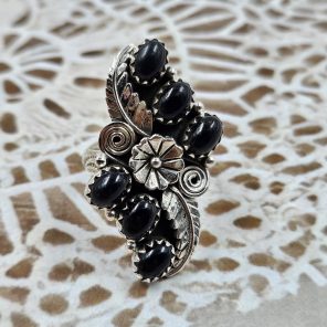 Black Onyx 925 Sterling Silver Ring (REXT20-159)