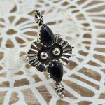 Black Onyx 925 Sterling Silver Ring (REXT59-7)