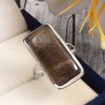 Coffee Moonstone Size US 9 925 Sterling Silver Ring (RSR6-155)