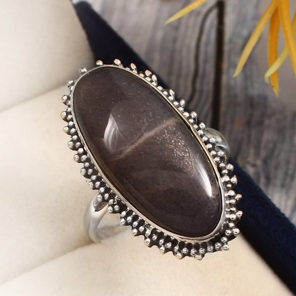 Coffee Moonstone Size US 11 925 Sterling Silver Ring (RSR6-140)
