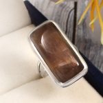 Coffee Moonstone Size US 5 925 Sterling Silver Ring (RSR6-163)