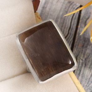 Coffee Moonstone Size US 10 925 Sterling Silver Ring (RSR6-151)