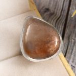 Coffee Moonstone Size US 6 925 Sterling Silver Ring (RSR6-162)