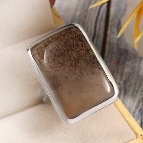 Coffee Moonstone Size US 9 925 Sterling Silver Ring (RSR6-154)