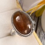 Coffee Moonstone Size US 11 925 Sterling Silver Ring (RSR6-142)