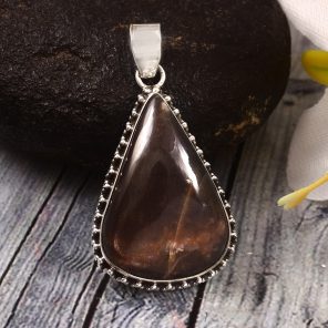 Coffee Moonstone 1.75" 925 Sterling Silver Pendant (RSR6-169)
