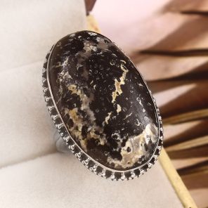 Wild Horse Jasper Size US 12 925 Sterling Silver Ring (REXT64-123)