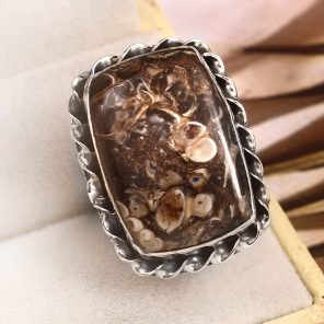 Turtella Jasper Size US 5 925 Sterling Silver Ring (REXT64-87)