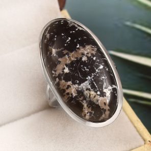 Wild Horse Jasper Size US 10 925 Sterling Silver Ring (REXT64-156)