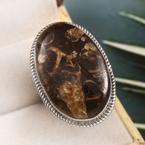 Turtella Jasper Size US 9 925 Sterling Silver Ring (REXT64-78)