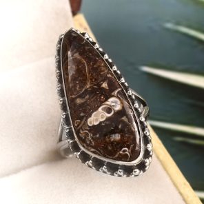 Turtella Jasper Size US 6 925 Sterling Silver Ring (REXT64-83)