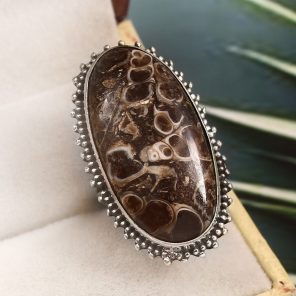 Turtella Jasper Size US 6 925 Sterling Silver Ring (REXT64-79)
