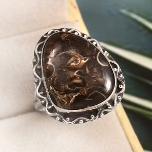 Turtella Jasper Size US 12 925 Sterling Silver Ring (REXT64-63)