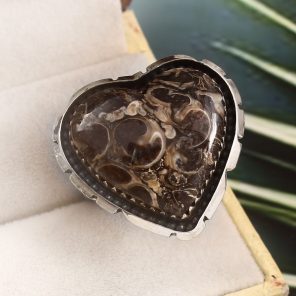 Turtella Jasper Size US 10 925 Sterling Silver Ring (REXT64-51)