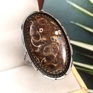 Turtella Jasper Size US 12 925 Sterling Silver Ring (REXT64-49)