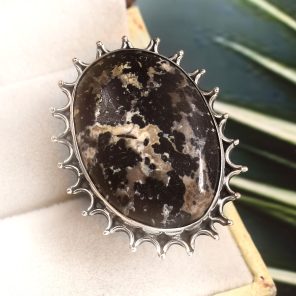 Wild Horse Jasper Size US 8 925 Sterling Silver Ring (REXT64-137)
