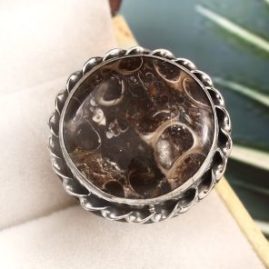 Turtella Jasper Size US 12 925 Sterling Silver Ring (REXT64-64)
