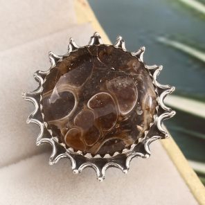 Turtella Jasper Size US 7 925 Sterling Silver Ring (REXT64-60)