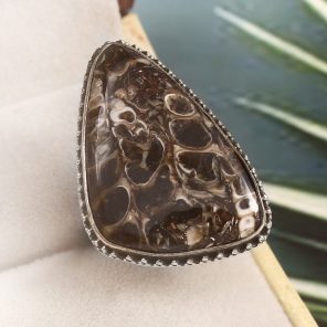 Turtella Jasper Size US 6 925 Sterling Silver Ring (REXT64-85)