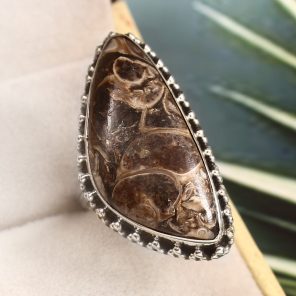 Turtella Jasper Size US 6 925 Sterling Silver Ring (REXT64-86)