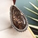 Turtella Jasper Size US 8 925 Sterling Silver Ring (REXT64-82)
