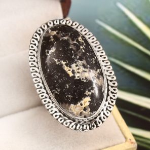 Wild Horse Jasper Size US 12 925 Sterling Silver Ring (REXT64-126)