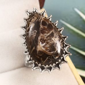 Turtella Jasper Size US 11 925 Sterling Silver Ring (REXT64-72)